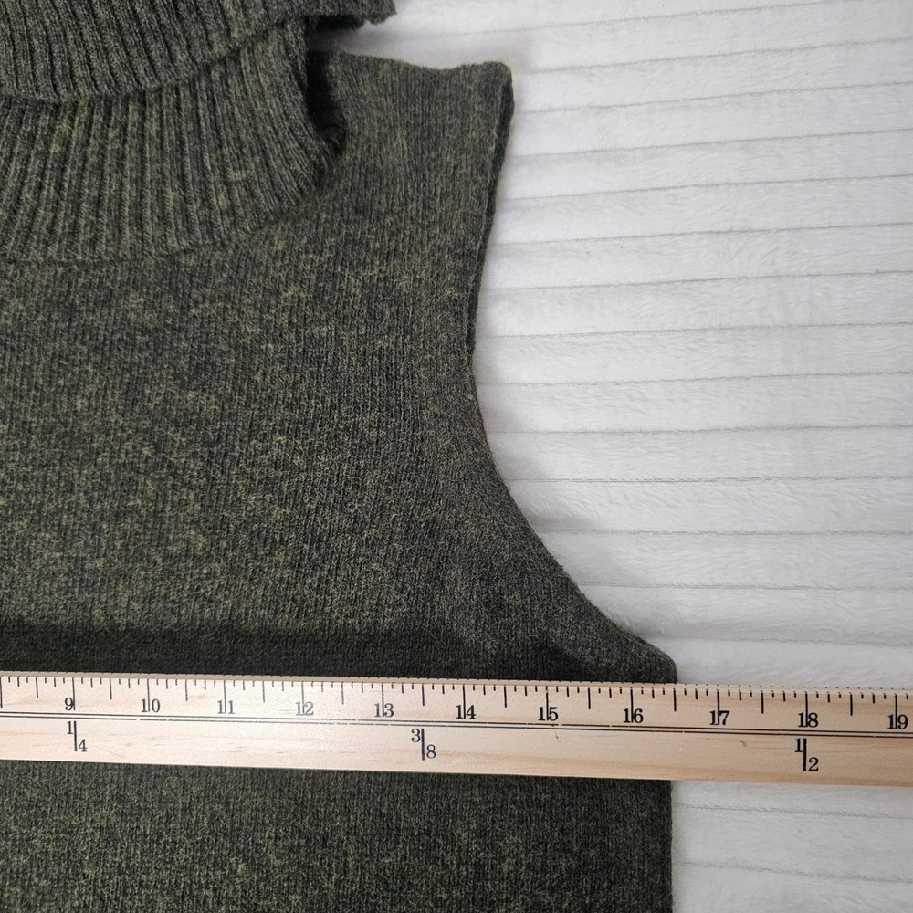 J.Crew Mercantile Womens Wool Blend Turtleneck Vest M Olive Green Academic Fall - Picture 5 of 10